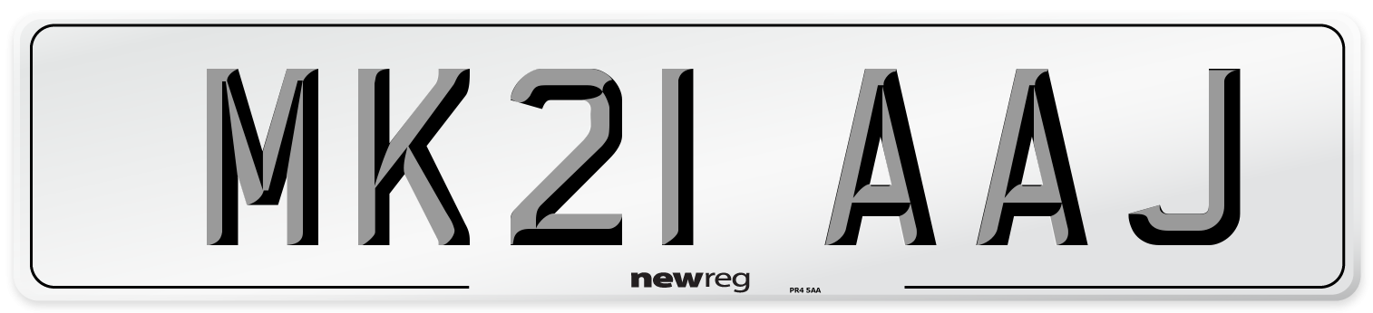 MK21 AAJ Number Plate from New Reg